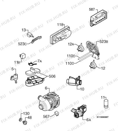 Взрыв-схема посудомоечной машины Zanussi ZDF4010X - Схема узла Electrical equipment 268